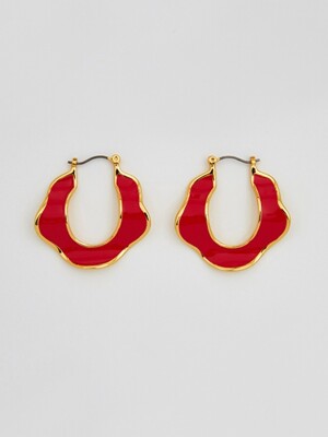 Petals Hoop Earrings_Red