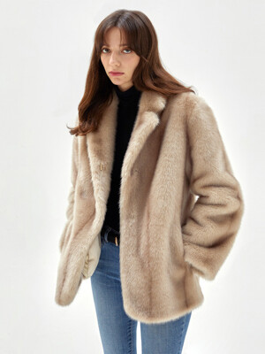 JENNIE ECO FUR MUSTANG JACKET BEIGE