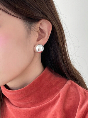 [silver925] full moon earring