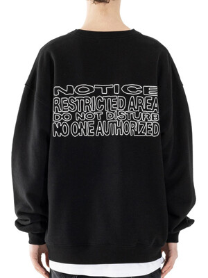 RESTRICTED AREA SWEAT SHIRTS MSHCR002-BK