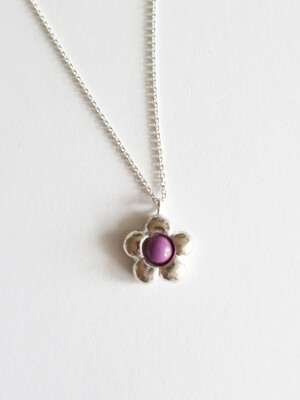 silver 925 Jelly flower necklace [DOL grape]