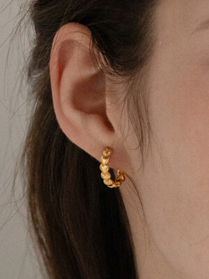 [Silver 925] Heart Ring Earrings SE215 - Gold