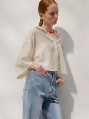 Wide Sleeve Blouse_IVORY
