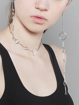 SV BONE CHAIN UNBLANCE  EARRING [DL17SSER05SVF]