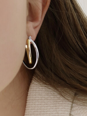 two tone ring earrings