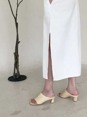modern square unlined mules butter