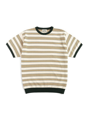 TC KNITTED STRIPE T-SHIRT (green&yellow)