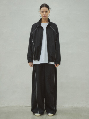 Oversized Line Track Trousers_CTB505(Black)
