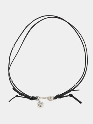 Leather link necklace (925 silver)