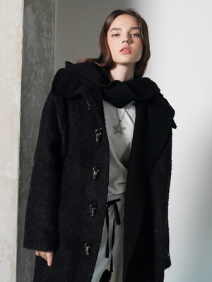 NYCH CLASP MOHAIR BLEND COAT(BLACK)