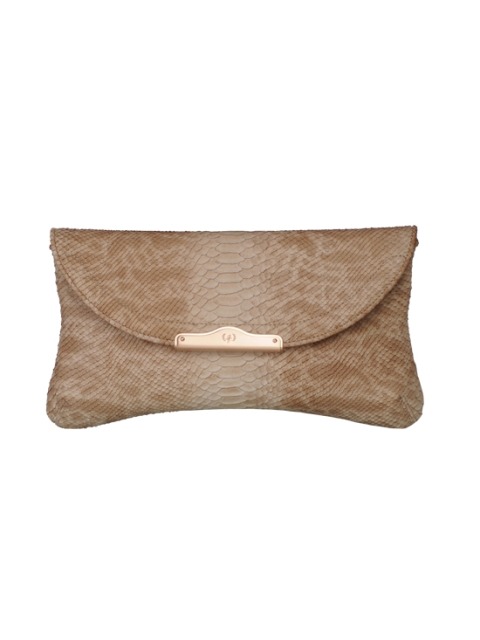 CHLOE WILD SNAKE CLUTCH - NATURAL