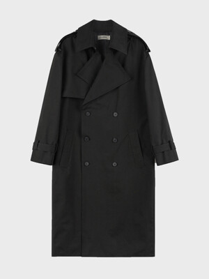 BELTED OVER  TRENCH COAT_BLACK