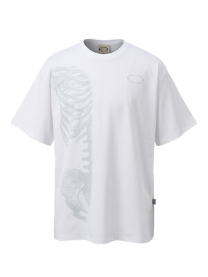 Bone point drawing T-shirts (White)