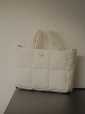 3-way square soft quilting bag(Ivory)
