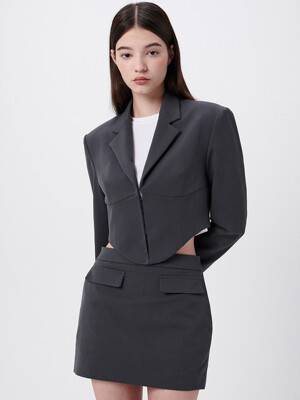 Pocket tailored skirt - Grey