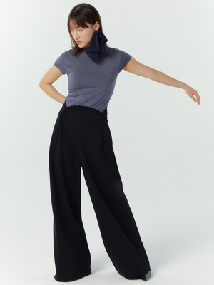 Drape Belt Pants-2Colors