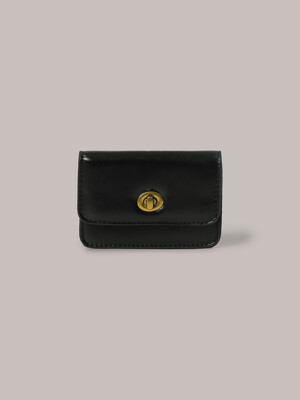 Flat Gold Wallet - Black