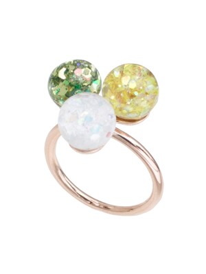 Colorful Snowball Pinwheel Ring