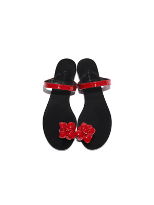 Red Flo Mee Leather Sandals