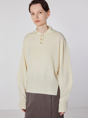 TOF SAILOR COLLAR CASHMERE KNIT IVORY