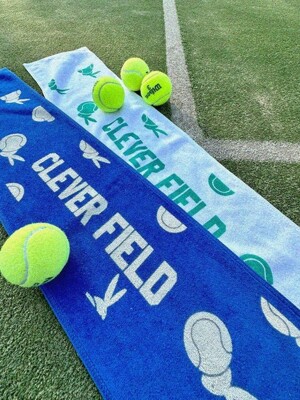 Tennis cotton terry sports towel_blue