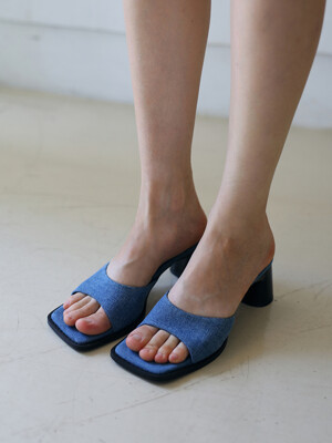[단독]DENIM Easy and daily mule sandals - 6cm / 3cm 3colors 베이직 데님 뮬 힐샌들