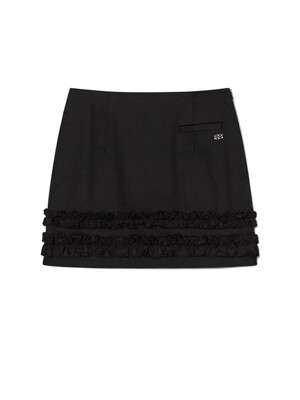 Frill Mini Skirt Black