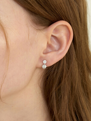 peony double cubic earring