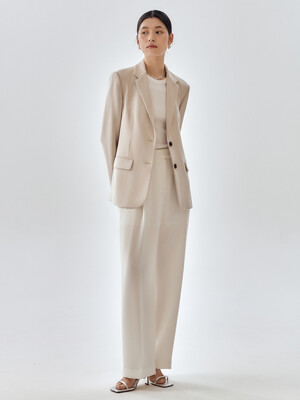 [Drama Signature] Two-button Blazer + Semi-Wide Trousers SET