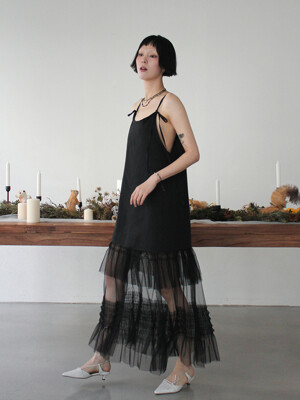 Tulle Layered Maxi Dress_BLACK