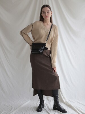 Unbalance Wool Skirt