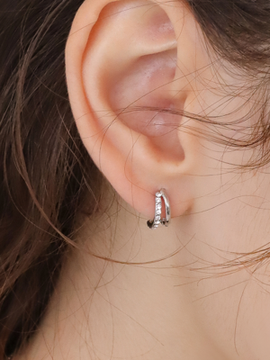 mini cubic hoop earring
