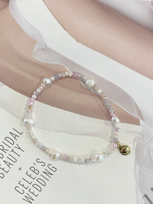 Pink Bead Pearl Bracelet