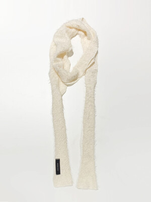 Hairly Knit Muffler Scarf (Ivory)