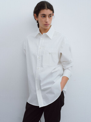 stitch pocket shirts (white)