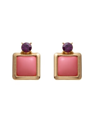 Plum pink frame earrings