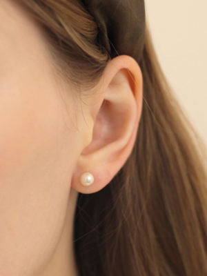[SLIVER925] LV004 4mm Simple pearl earrings