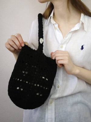 No.49 / Lily Bucket Bag _ Black (릴리 버킷백 크로쉐백 니트가방)