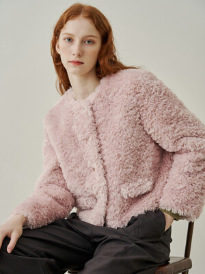 Fur suede mustang - pink