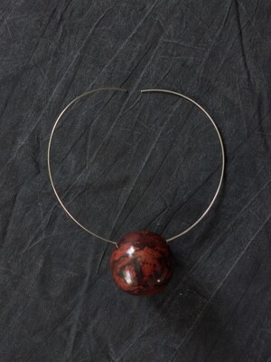 texture ball necklace L