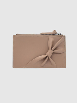 Bow Sheep Leather Cardwallet_Beige