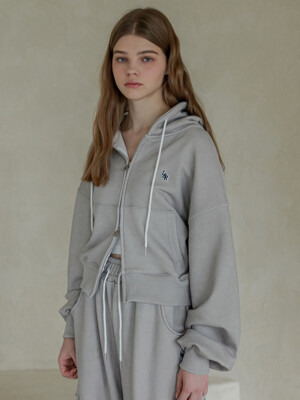 Lossy  Pigment Patch Hood Zip-Up_gray