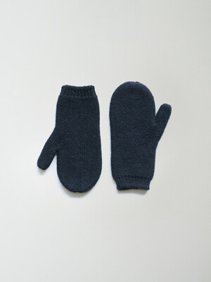 Alpaca knit mittens (Navy)