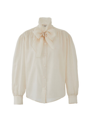 Scarf Tie Dress Shirt- Pearl Ivory