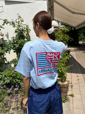 SMALL HEARTTRACK OVER FIT TEE_SKYBLUE