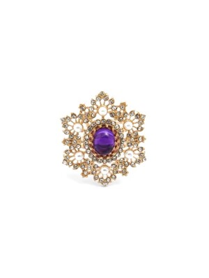 violet stone star ring (free size)