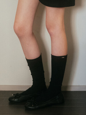 RIBBED KNEE SOCKS_TT3W705BK