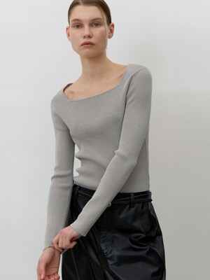 ESSENTIAL SQUARE NECK RIBBED KNIT (T-6758)