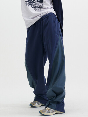 INCISION WIDE SWEAT PANTS [NAVY]