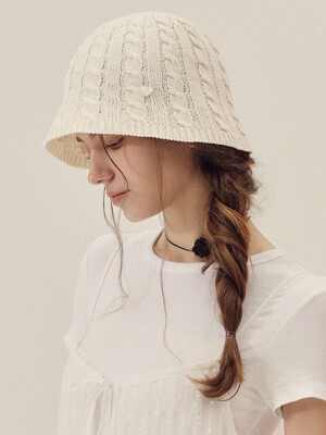 Casual cable bucket hat_5color